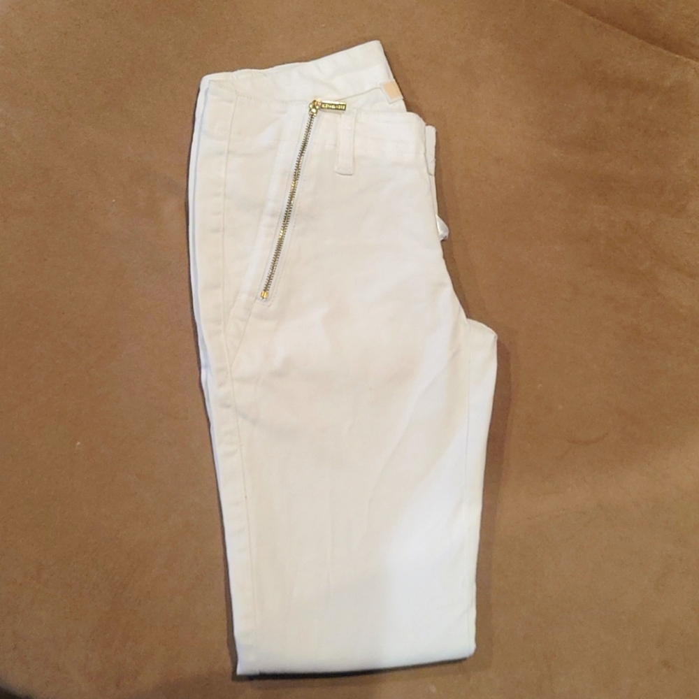 Ladies Michael Kors white pants. Size 0. Smoke free home,. Gold accents.